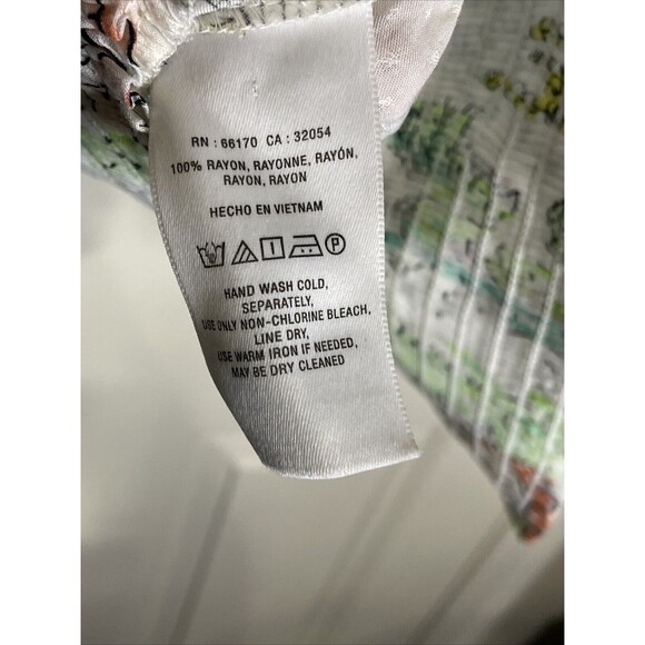 Anthropologie Maeve Color By Numbers Watercolor Rosa Blouse Size M Art To Wear - Picture 9 of 11